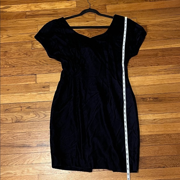 Donna Ricco Vintage Navy Blue velvet Bow Back Cocktail Dress Size 10 EUC - Picture 7 of 12